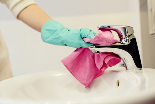 Careful cleaning process for stubborn marks and spills