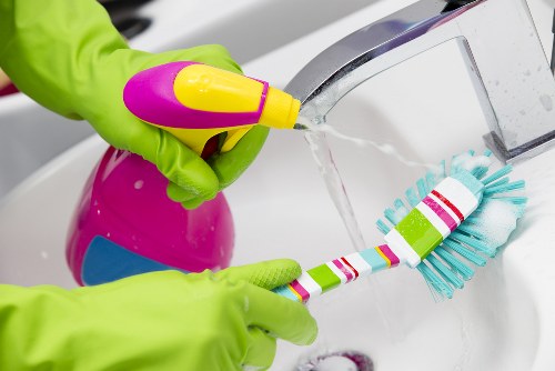 Local cleaner handling a bathroom deep clean in Clapham